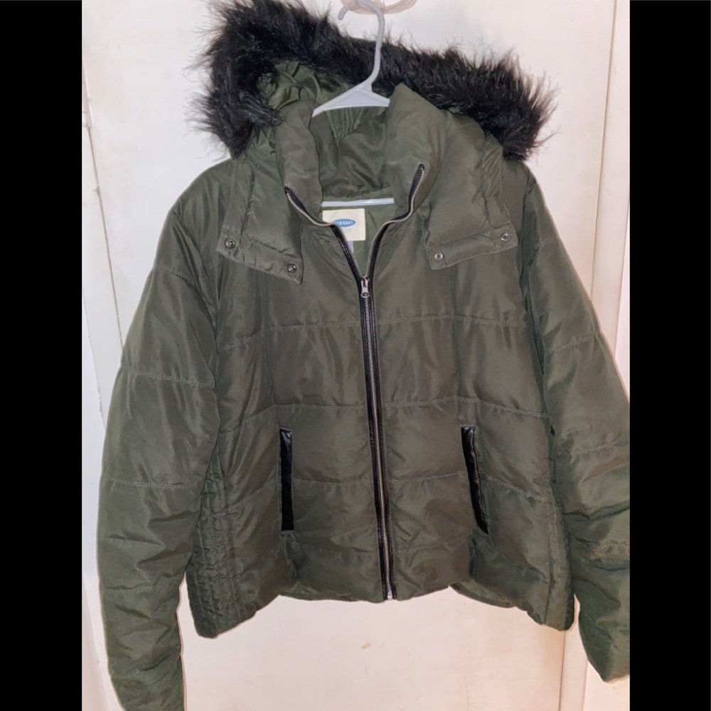 Old Navy Olive Green Puff Coat